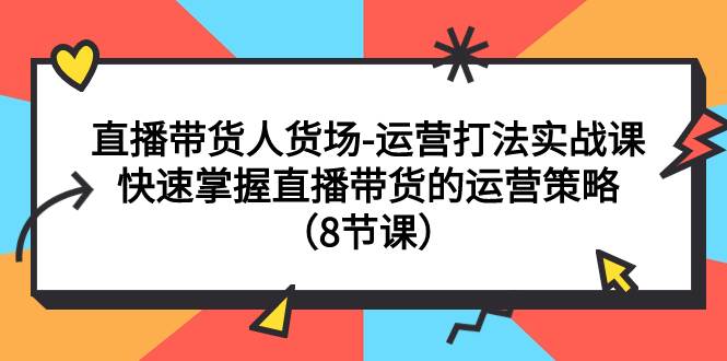 直播带货人货场-运营打法实战课：快速掌握直播带货的运营策略（8节课）-亿起创业网-副业兼职月入过万-自媒体、引流推广、网赚项目、短视频、技术教程等创业项目资源