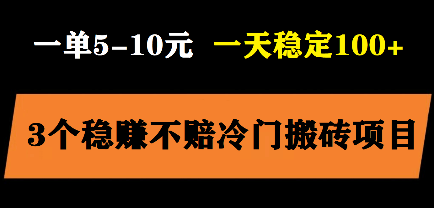 3个最新稳定的冷门搬砖项目,小白无脑照抄当日变现日入过百-亿盟网-副业月入过万