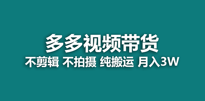 【蓝海项目】多多视频带货,纯搬运一个月搞了5w佣金,小白也能操作【揭秘】-亿盟网-副业月入过万