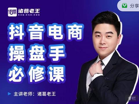 诸葛老王-抖音电商操盘手必修课：顶层设计，​起号破局，爆款运营，数据分析-亿盟网-副业月入过万