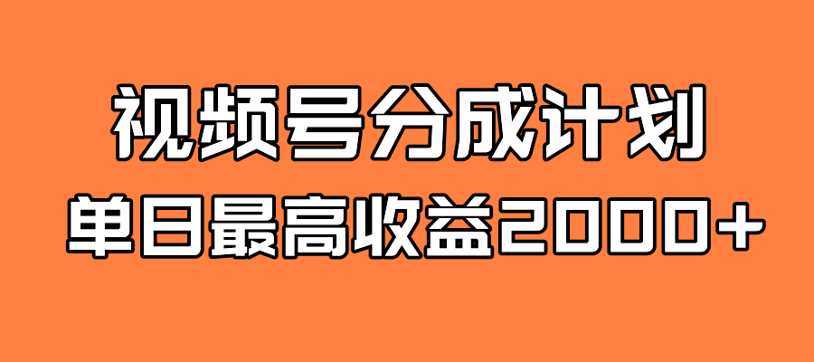 全新蓝海 视频号掘金计划 日入2000+-亿盟网-副业月入过万