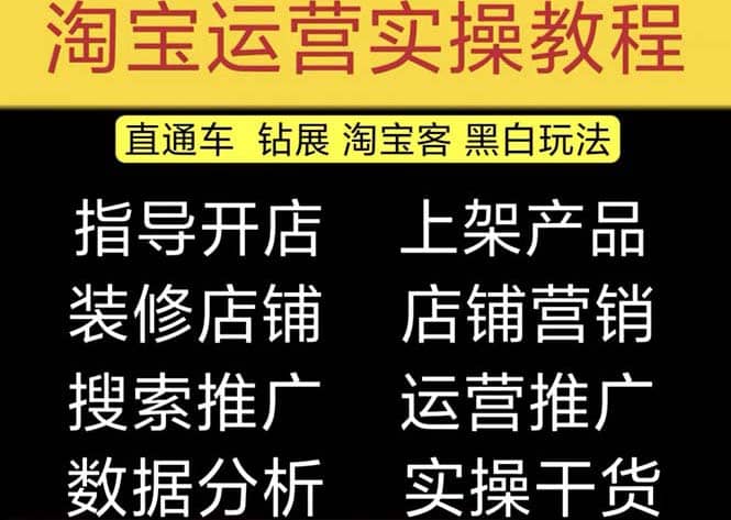 2023淘宝开店教程0基础到高级全套视频网店电商运营培训教学课程（2月更新）-亿起创业网-副业兼职月入过万-自媒体、引流推广、网赚项目、短视频、技术教程等创业项目资源