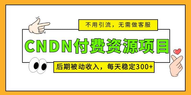 CNDN付费资源项目,不用引流,无需做客服,后期被动收入-亿盟网-副业月入过万