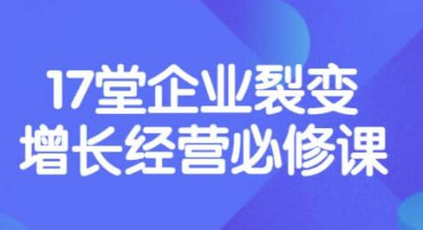 《盈利增长17堂必修课》企业裂变增长的经营智慧,带你了解增长的本质-亿起创业网-副业兼职月入过万-自媒体、引流推广、网赚项目、短视频、技术教程等创业项目资源