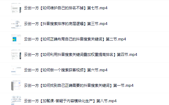 云创一方2022抖音SEO系列课程，教你如何快速上抖音搜索排名第一-亿盟网-副业月入过万