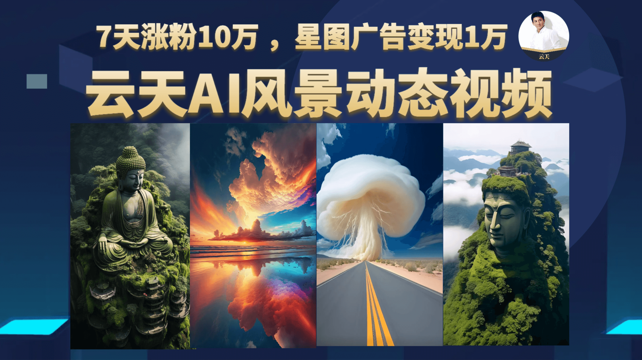 云天AI风景动图视频制作,7天涨粉10万 ,星图广告变现1万-亿起创业网-副业兼职月入过万-自媒体、引流推广、网赚项目、短视频、技术教程等创业项目资源