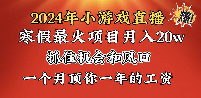 2024年寒假爆火项目，小游戏直播月入20w+，学会了之后你将翻身-亿盟网-副业月入过万