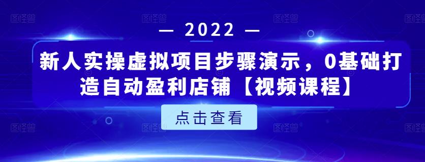 新人实操虚拟项目步骤演示，0基础打造自动盈利店铺【视频课程】-亿盟网-副业月入过万