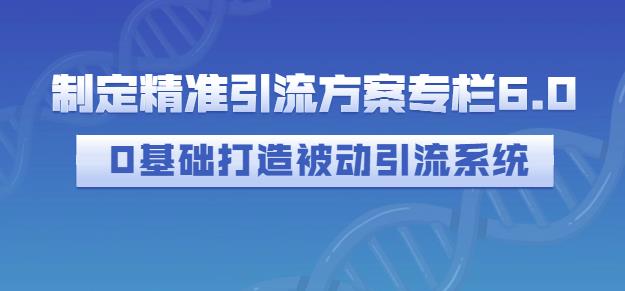 制定精准引流方案专栏6.0，0基础打造被动引流系统-亿盟网-副业月入过万