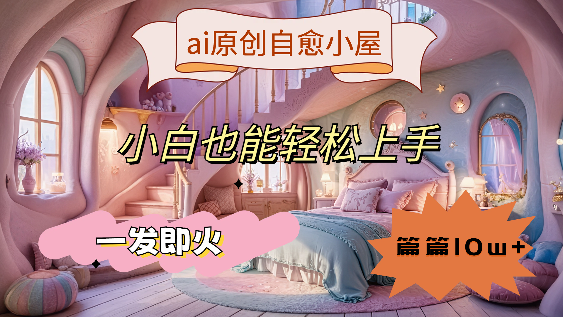 ai原创治愈小屋，小白也能轻松上手，一发即火，篇篇10w+-亿起创业网-副业兼职月入过万-自媒体、引流推广、网赚项目、短视频、技术教程等创业项目资源