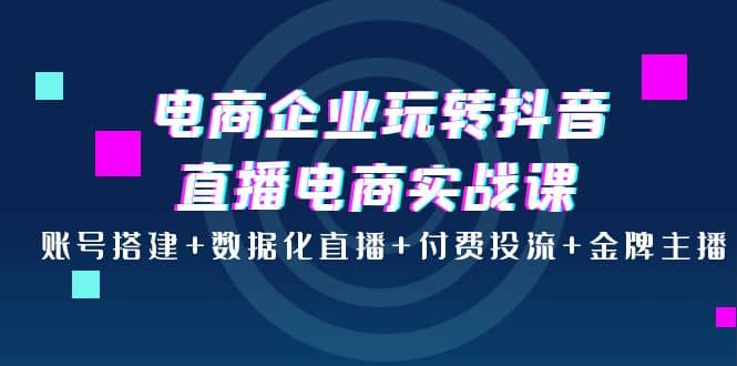 电商企业玩转抖音直播电商实战课:账号搭建+数据化直播+付费投流+金牌主播-亿盟网-副业月入过万