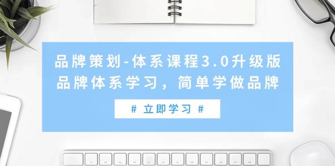品牌策划-体系课程3.0升级版，品牌体系学习，简单学做品牌（高清无水印）-亿起创业网-副业兼职月入过万-自媒体、引流推广、网赚项目、短视频、技术教程等创业项目资源