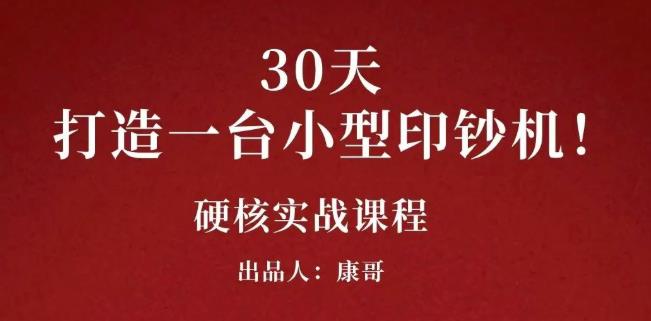 康哥30天打造一台小型印钞机：躺赚30万的项目完整复盘（视频教程）-亿盟网-副业月入过万