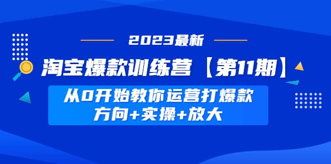 淘宝爆款训练营【第11期】 从0开始教你运营打爆款,方向+实操+放大-亿盟网-副业月入过万