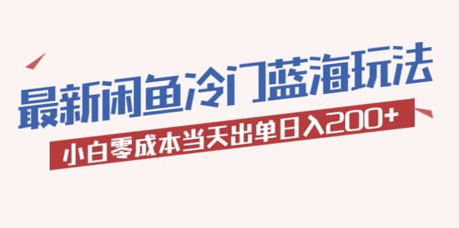 2023最新闲鱼冷门蓝海玩法，小白零成本当天出单日入200+-亿盟网-副业月入过万