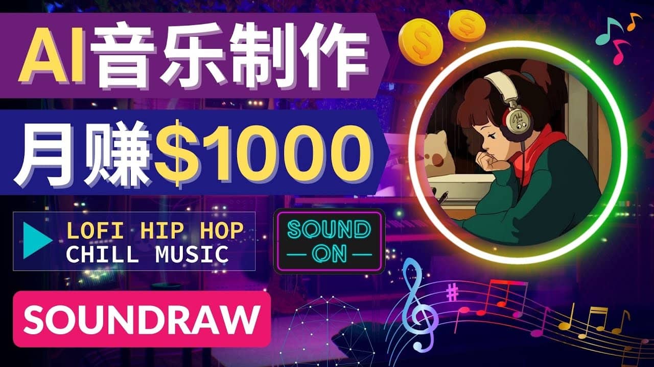 无需任何音乐基础: 使用AI软件制作Lofi Hip Hop Chill Music 月赚1000美元-亿起创业网-副业兼职月入过万-自媒体、引流推广、网赚项目、短视频、技术教程等创业项目资源