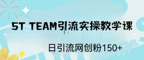 ST TEAM引流实操课,日引流网创粉100+-亿起创业网-副业兼职月入过万-自媒体、引流推广、网赚项目、短视频、技术教程等创业项目资源