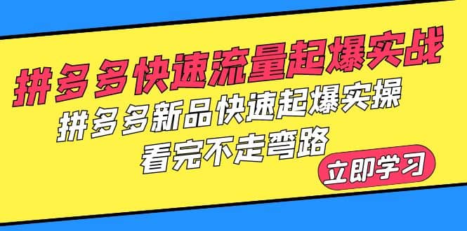 拼多多-快速流量起爆实战,拼多多新品快速起爆实操,看完不走弯路-亿起创业网-副业兼职月入过万-自媒体、引流推广、网赚项目、短视频、技术教程等创业项目资源
