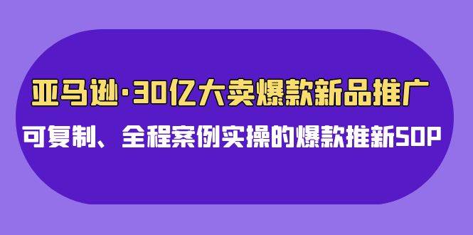 亚马逊30亿·大卖爆款新品推广，可复制、全程案例实操的爆款推新SOP-亿盟网-副业月入过万