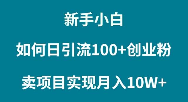 新手小白如何通过卖项目实现月入10W+-亿起创业网-副业兼职月入过万-自媒体、引流推广、网赚项目、短视频、技术教程等创业项目资源