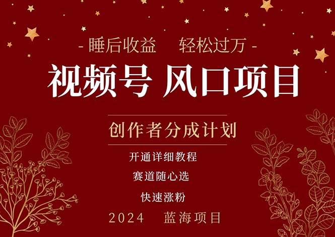 拥有睡眠收益的微信视频号大风口项目，轻松月入过万+，多赛道选择，可…-亿起创业网-副业兼职月入过万-自媒体、引流推广、网赚项目、短视频、技术教程等创业项目资源