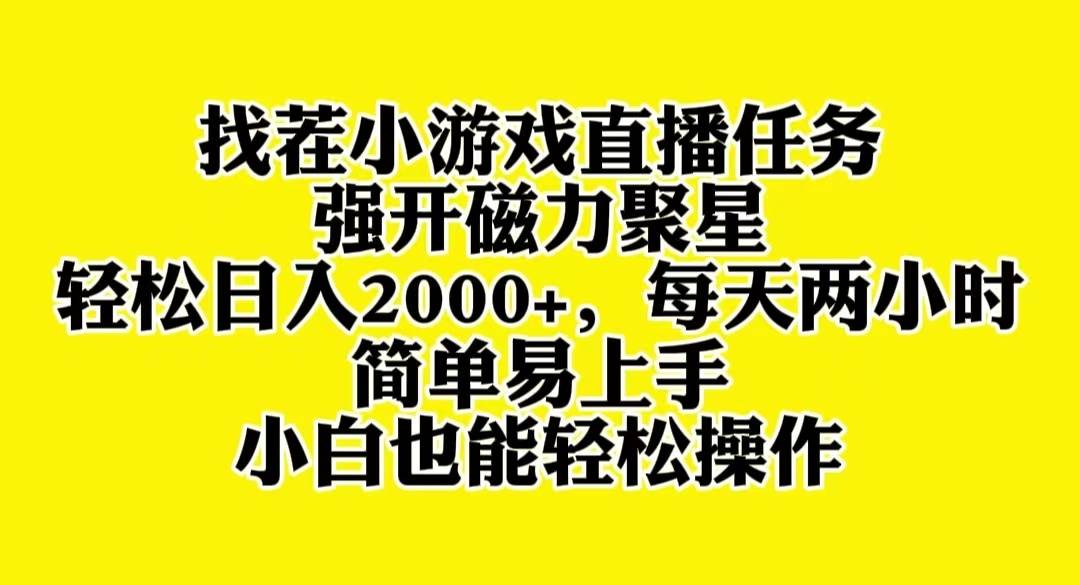 找茬小游戏直播,强开磁力聚星,轻松日入2000+,小白也能轻松上手-亿起创业网-副业兼职月入过万-自媒体、引流推广、网赚项目、短视频、技术教程等创业项目资源
