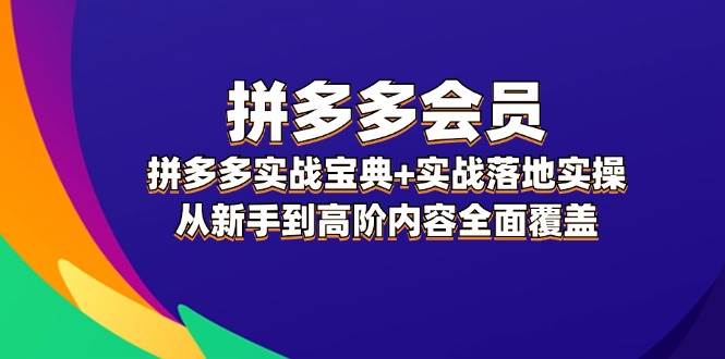 拼多多 会员,拼多多实战宝典+实战落地实操,从新手到高阶内容全面覆盖-亿起创业网-副业兼职月入过万-自媒体、引流推广、网赚项目、短视频、技术教程等创业项目资源