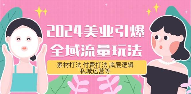 2024美业-引爆全域流量玩法，素材打法 付费打法 底层逻辑 私城运营等(31节)-亿起创业网-副业兼职月入过万-自媒体、引流推广、网赚项目、短视频、技术教程等创业项目资源