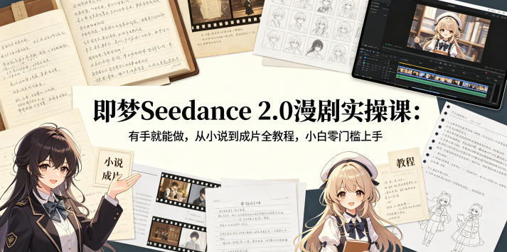即梦Seedance 2.0漫剧实操课：有手就能做，从小说到成片全教程，小白零门槛上手-亿起创业网-副业兼职月入过万-自媒体、引流推广、网赚项目、短视频、技术教程等创业项目资源