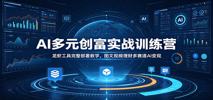 AI多元创富实战训练营：龙虾工具完整部署教学，图文视频理财多赛道AI变现-亿起创业网-副业兼职月入过万-自媒体、引流推广、网赚项目、短视频、技术教程等创业项目资源
