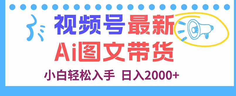 视频号最新AI图文带货，每天几分钟，小白轻松入手，日入2000+-亿佰盟网
