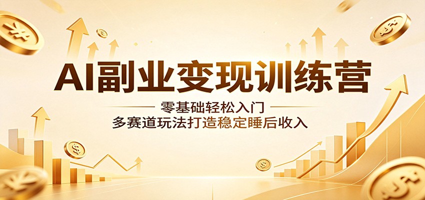 AI副业变现训练营：零基础轻松入门，多赛道玩法打造稳定睡后收入-亿起创业网-副业兼职月入过万-自媒体、引流推广、网赚项目、短视频、技术教程等创业项目资源