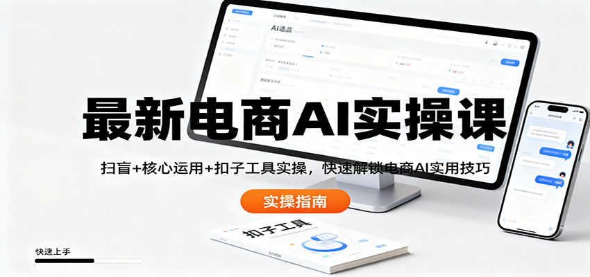 最新电商AI实操课：扫盲+核心运用+扣子工具实操，快速解锁电商AI实用技巧-亿佰盟网