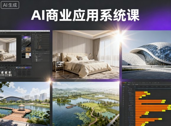 AI商业应用系统课,室内-软装-建筑-景观,智能设计+效果图+动画画实战-亿佰盟网