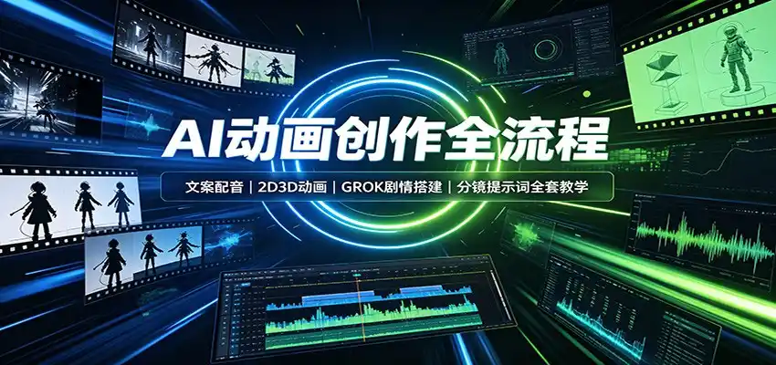 AI动画创作全流程：文案配音，2D3D动画，GROK剧情搭建，分镜提示词全套教学-亿起创业网-副业兼职月入过万-自媒体、引流推广、网赚项目、短视频、技术教程等创业项目资源