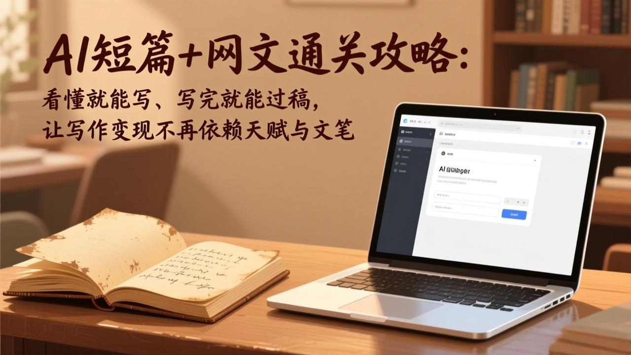 AI短篇+网文通关攻略：看懂就能写、写完就能过稿，让写作变现不再依赖天赋与文笔-亿佰盟网