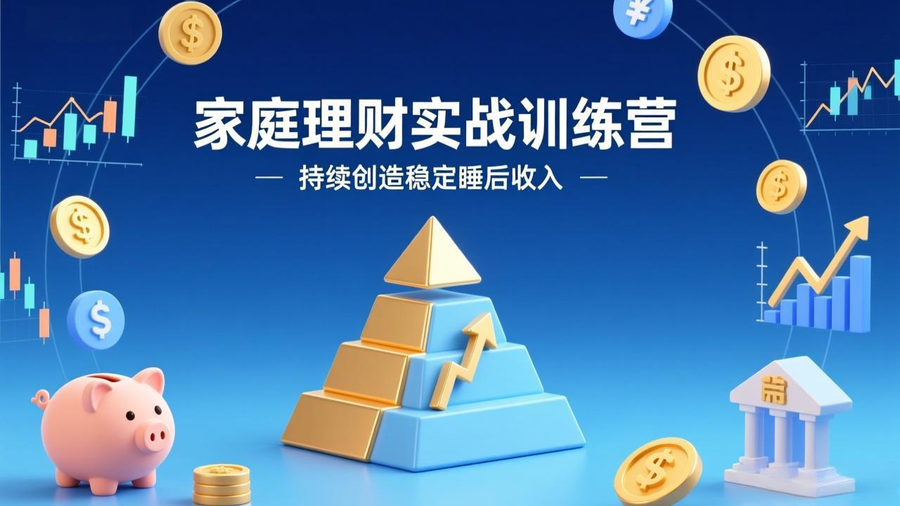家庭理财实战训练营：从0到1建体系，三阶进阶层层递进，助你持续创造稳定睡后收入-亿佰盟网