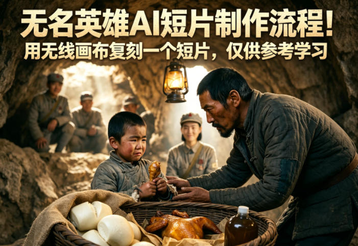 无名英雄AI短片制作流程！用无线画布复刻一个短片，仅供参考学习-亿起创业网-副业兼职月入过万-自媒体、引流推广、网赚项目、短视频、技术教程等创业项目资源