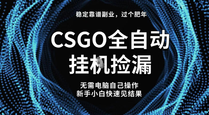 【稳定副业】全球最热门游戏CSGO全自动捡漏，最新玩法，新手小白日入5张+【揭秘】-亿佰盟网