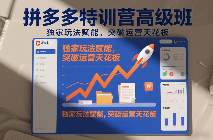 拼多多特训营高阶班，独家玩法赋能，突破运营天花板(更新260819)-亿起创业网-副业兼职月入过万-自媒体、引流推广、网赚项目、短视频、技术教程等创业项目资源