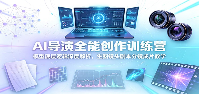 AI导演全能创作训练营：模型底层逻辑深度解析，生图镜头剧本分镜成片教学-亿起创业网-副业兼职月入过万-自媒体、引流推广、网赚项目、短视频、技术教程等创业项目资源