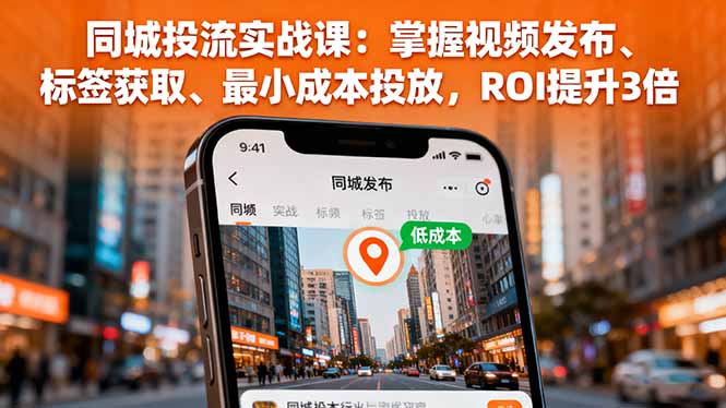 同城投流实战课：掌握视频发布、标签获取、最小成本投放，ROI提升3倍-亿佰盟网