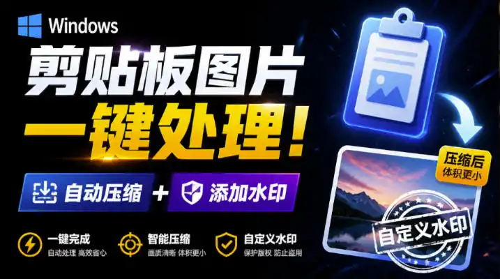 Windows剪贴板复制图片后，体积会暴涨数百倍？剪贴板图片一键自动压缩及添加水印工具-亿起创业网-副业兼职月入过万-自媒体、引流推广、网赚项目、短视频、技术教程等创业项目资源