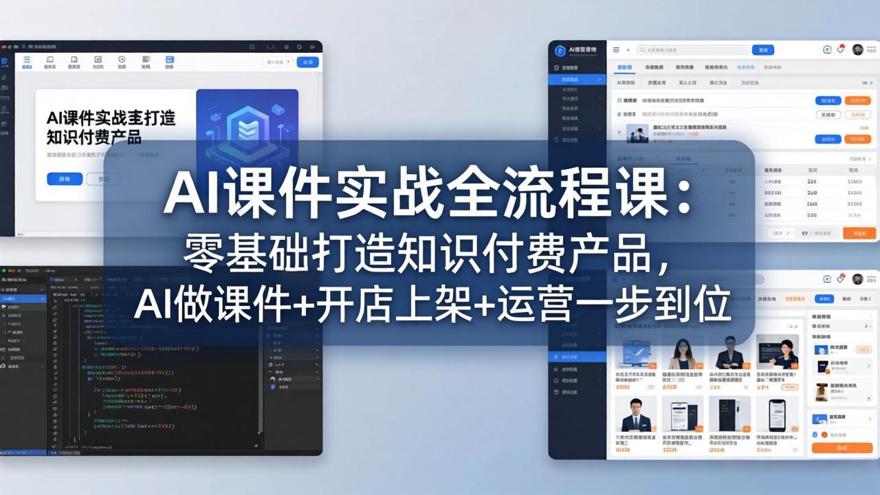 AI课件实战全流程课：零基础打造知识付费产品，AI做课件+开店上架+运营一步到位-亿起创业网-副业兼职月入过万-自媒体、引流推广、网赚项目、短视频、技术教程等创业项目资源