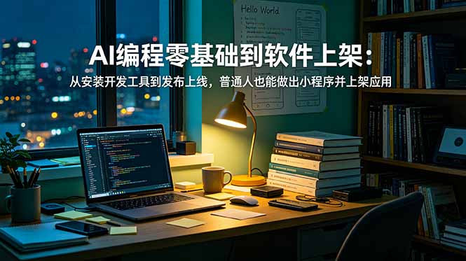 AI编程零基础到软件上架：从安装开发工具到发布上线，普通人也能做出小程序并上架应用商店-亿起创业网-副业兼职月入过万-自媒体、引流推广、网赚项目、短视频、技术教程等创业项目资源