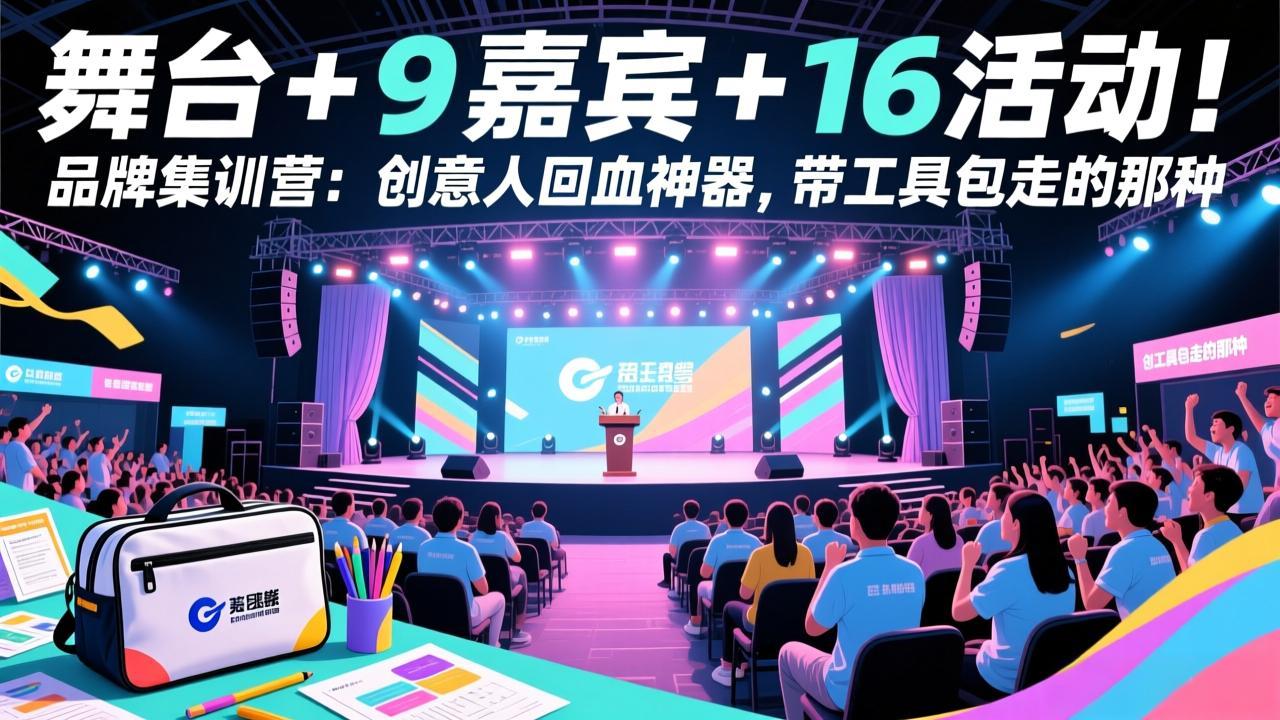 舞台 + 9 嘉宾 + 16 活动！品牌集训营：创意人回血神器，带工具包走的那种-亿佰盟网