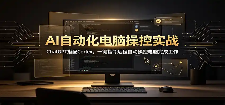 AI自动化电脑操控实战:ChatGPT搭配Codex,一键指令远程自动操控电脑完成工作-亿起创业网-副业兼职月入过万-自媒体、引流推广、网赚项目、短视频、技术教程等创业项目资源