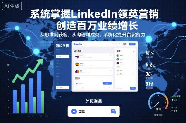 系统掌握LinkedIn领英营销，创造百万业绩增长，从思维到获客，从沟通到成交，系统化提升外贸能力-亿佰盟网