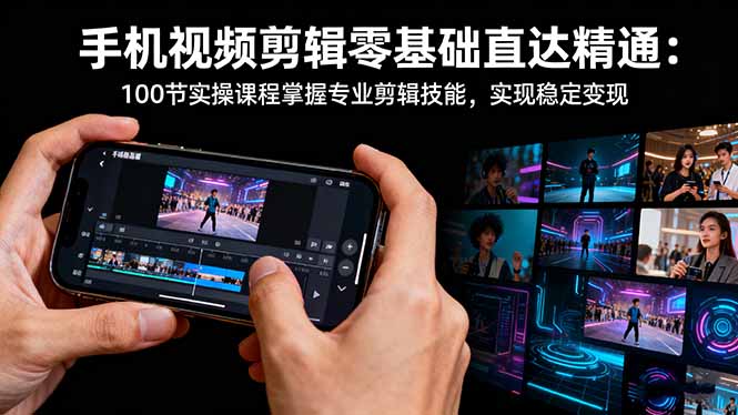 手机视频剪辑零基础直达精通：100节实操课程掌握专业剪辑技能，实现稳…-亿佰盟网