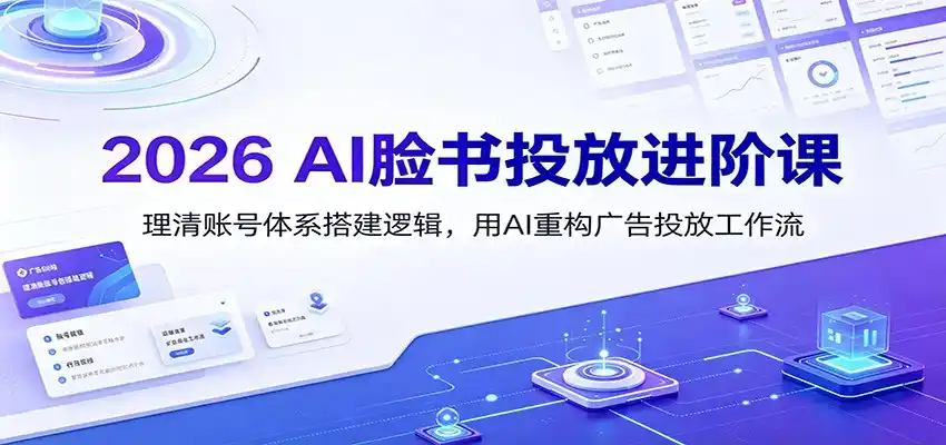 2026 AI脸书投放进阶课：理清账号体系搭建逻辑，用AI重构广告投放工作流(更新)-亿起创业网-副业兼职月入过万-自媒体、引流推广、网赚项目、短视频、技术教程等创业项目资源